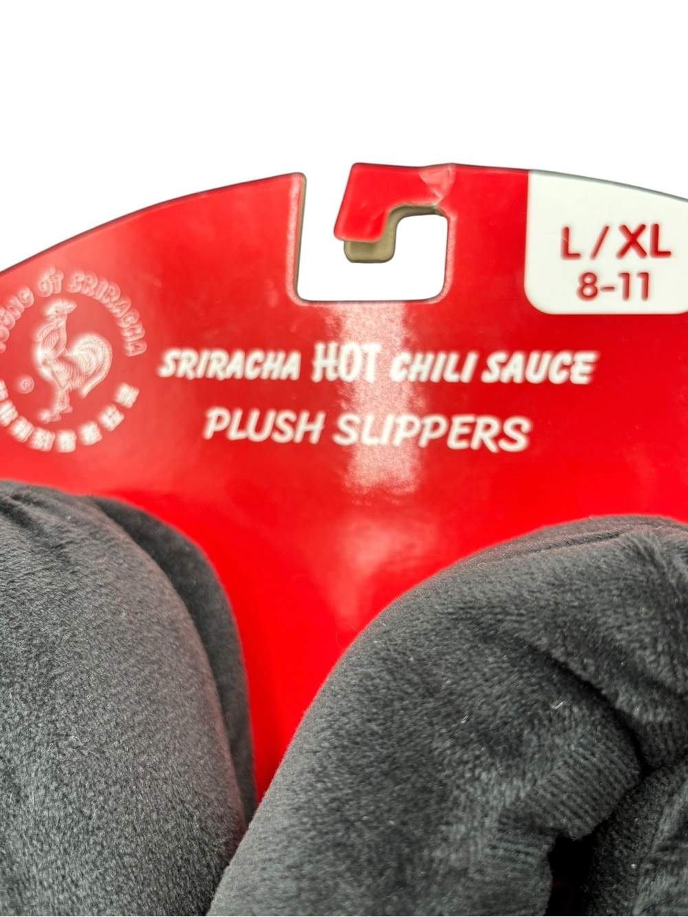 Sriracha Hot Chili Sauce Plush Slippers L/XL 8–11 Novelty Food Shoes - Picture 5 of 8